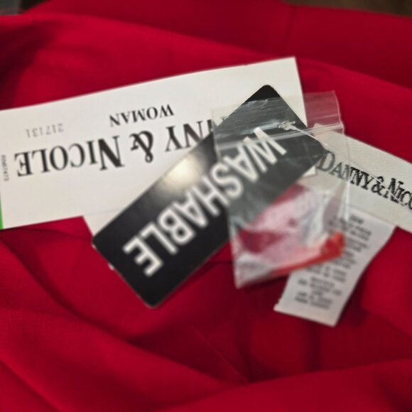 Danny & Nicole Womens Red Blouse Plus 26W Embroidered Zip Back JJ4050 - Picture 7 of 12